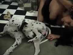 Extreme amateur threesome animal sex with two prostitutes participating in beastiality and other activities
